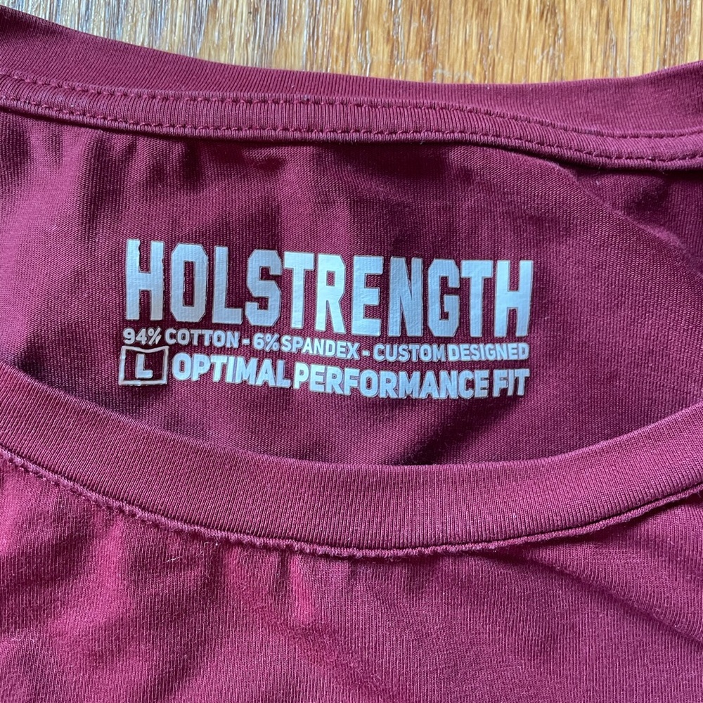 Holstrength Maroon Performance T-Shirt Men’s Large | Gym Athletic Top - Picture 2 of 4